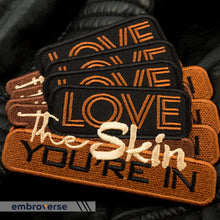 Load image into Gallery viewer, EMBROVERSE Love The Skin You're in Patch - Melanin Shades Black Queen - Embroidered Iron On - Size: 4.3 x 2.4 inches