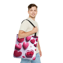 Load image into Gallery viewer, Love the Pink Heart Series #5 Tote Bag AI Artwork 100% Polyester
