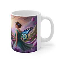 Load image into Gallery viewer, February Amethyst Birth Month Colors Fairies & Butterflies #2 Mug 11oz mug AI-Generated Artwork