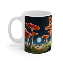 Load image into Gallery viewer, Full Moon and Skinny Mushrooms Fantasy Art #5 Ceramic Mug 11oz AI Generated Artwork