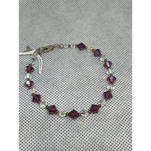 Load image into Gallery viewer, Amethyst All Cancer Awareness Charm - Handcrafted Austrian Beads Bracelet