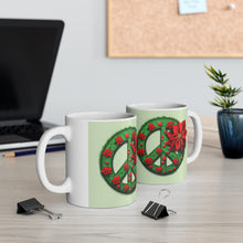 Load image into Gallery viewer, Peace & Poinsettias #4 Holiday Mug 11oz mug AI-Generated Artwork