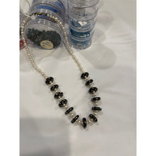 Load image into Gallery viewer, Bone Disc with Austrian Pearls - Handcrafted Crystal Beaded 20" Necklace