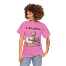 Load image into Gallery viewer, Crafting Queen: Where Creativity Reigns, Grandma Sewing Cotton Classic T-shirt