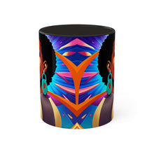 Load image into Gallery viewer, Colors of Africa Pop Art Colorful #12 AI 11oz Black Accent Coffee Mug