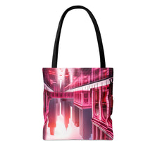 Load image into Gallery viewer, City Line Love the Pink Heart Series #6 Tote Bag AI Artwork 100% Polyester