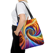 Load image into Gallery viewer, Motion Tye Dye Swirls and Ripples Tote Bag AI Artwork 100% Polyester #4