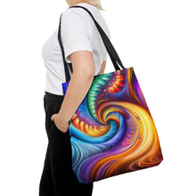 Load image into Gallery viewer, Curves Tye Dye Swirls and Ripples Tote Bag AI Artwork 100% Polyester #1