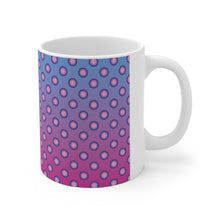 Load image into Gallery viewer, Polka Dot Pink & Purple Ceramic Mug 11oz Design Wrap-a-round