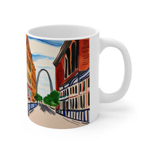 Load image into Gallery viewer, At the Cafe Saint Louis Arch #26 Mug 11oz mug AI-Generated Artwork