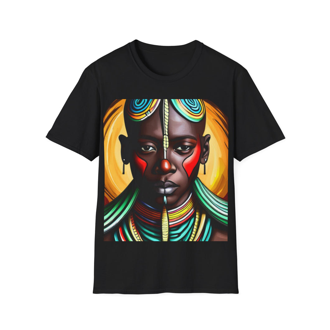 Colors of Africa Warrior King #1 Unisex Softstyle Short Sleeve Crewneck T-Shirt