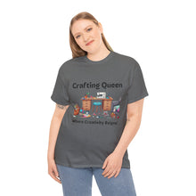 Load image into Gallery viewer, Crafting Queen: Where Creativity Reigns, Craft Room 100% Cotton Classic T-shirt