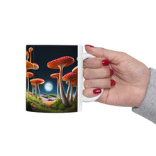 Load image into Gallery viewer, Full Moon and Skinny Mushrooms Fantasy Art #5 Ceramic Mug 11oz AI Generated Artwork