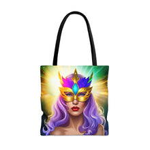 Load image into Gallery viewer, Mardi Gras Ribbon Mask #5 Tote Bag AI Artwork 100% Polyester