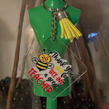 Load image into Gallery viewer, Inspirational & Funny Teacher Acrylic Keychains Durable UV Stickers and Tassel 1.96" Square