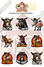 Load image into Gallery viewer, Angry Stubborn Mule Not Today Vinyl Glossy Stickers Sheet - 4.5" x 6.5"