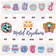 Load image into Gallery viewer, Sassy Anti-Social Sarcastic Motel Keychains – Retro Charm for Modern Adventures - Al-A12