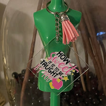 Load image into Gallery viewer, Inspirational & Funny Teacher Acrylic Keychains Durable UV Stickers and Tassel 1.96" Square