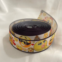 Load image into Gallery viewer, Yellow Emotions Emoji Inspired 1" Ribbon 3 yards for hair bows & Crafts