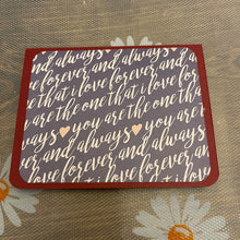 Load image into Gallery viewer, You are the One Burgundy Unique Handmade Greeting Cards Note Cards Blank inside & Envelope