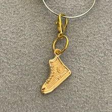 Load image into Gallery viewer, Gold Gym Shoe Sneaker Charms Mobile Dust Plug Backpack Zipper Pull Tag