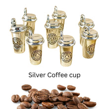 Load image into Gallery viewer, Gold or Silver Coffee Cup 3D Charms Mobile Phone Dust Plug