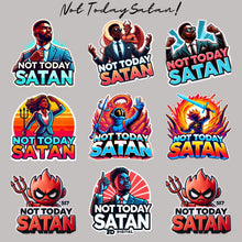 Load image into Gallery viewer, Not Today, Spiritual Warfare, Fight Back, Pray Hard, Faith Colorful Vinyl Stickers 3" - Cute Decorative Adhesive Label Sticker