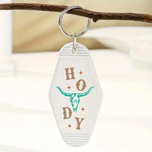 Load image into Gallery viewer, Cowgirl Rodeo Texas Motel Keychains – Southern Charm for Modern Adventures T1-T12