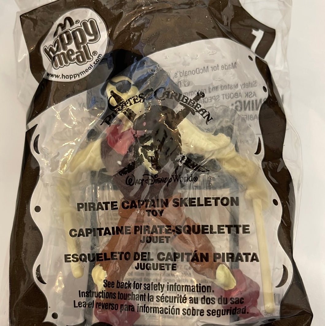 McDonald's 2008 Pirates of the Caribbean Pirate Captain Skeleton Toy #1