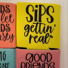 Load image into Gallery viewer, Girls Night Can Beverage Holders 4-pack Sips Getting Real Polyurethane Foam & Polyester