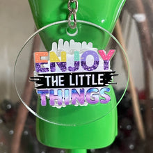 Load image into Gallery viewer, Inspirational Acrylic Keychains for Women | Motivational Messages with UV Stickers & Tassel 2" Circle