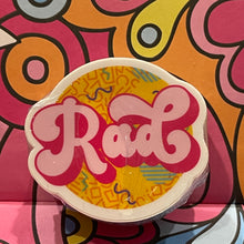 Load image into Gallery viewer, 1980's Retro Lingo Stickers - Rad 2.0" x 1.8" Die Cut
