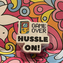 Load image into Gallery viewer, Motivational 1980's Gamer Stickers - Game Over Hussle On Game Controller 1.9" x 2.0" Die Cut