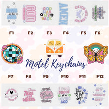 Load image into Gallery viewer, Faith-based Inspiration Motel Keychains – Retro Charm for Modern Adventures F1-F12