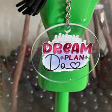 Load image into Gallery viewer, Inspirational Acrylic Keychains for Women | Motivational Messages with UV Stickers & Tassel 2" Circle