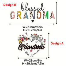 Load image into Gallery viewer, Blessed Grandma Design Trendy Canvas Tote Bag Customizable Iron-On Graphic