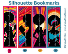 Load image into Gallery viewer, Groovy Reader Laminated Bookmark – Vintage Silhouettes for Women Who Love to Read