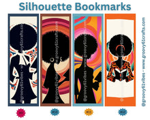 Load image into Gallery viewer, Groovy Reader Laminated Bookmark – Vintage Silhouettes for Women Who Love to Read