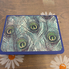 Load image into Gallery viewer, Peacock Blues Unique Handmade Greeting Cards Notecards Blank inside with Envelope