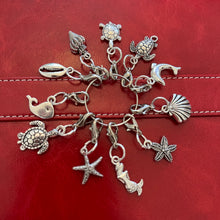 Load image into Gallery viewer, Beachy Sea Life Antique Silver Charms Mobile Dust Plug Stylish Phone Accessories for Every Vibe