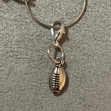 Load image into Gallery viewer, Football Sports Antique Silver Mobile Dust Plug Backpack Pull Tag Interchangeable