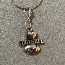 Load image into Gallery viewer, Football Sports Antique Silver Mobile Dust Plug Backpack Pull Tag Interchangeable