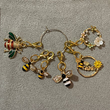 Load image into Gallery viewer, Queen Bee Bumblebee Charms Inlaid Rhinestones Mobile Dust Plug Backpack Pull Tag Interchangeable