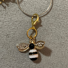 Load image into Gallery viewer, Queen Bee Bumblebee Charms Inlaid Rhinestones Mobile Dust Plug Backpack Pull Tag Interchangeable