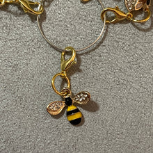 Load image into Gallery viewer, Queen Bee Bumblebee Charms Inlaid Rhinestones Mobile Dust Plug Backpack Pull Tag Interchangeable