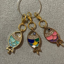 Load image into Gallery viewer, Goldfish Charms Inlaid Rhinestones Mobile Dust Plug Backpack Pull Tag Interchangeable Gold Fish