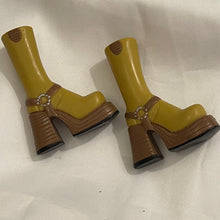 Load image into Gallery viewer, MGA Bratz Doll Meygan Express it Tan & Brown Platform Boot Brown Sole, Buckle High Tops (Pre-owned)