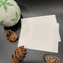 Load image into Gallery viewer, Snow Flowers Embossed Holiday Cards, White Holiday Cards Set, Handmade Elegant Greeting Cards, Textured Stationery, Minimalist