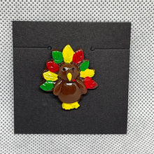 Load image into Gallery viewer, Thanksgiving Turkey Resin Pinback Cabochons Brooch Lapel Pin 1"