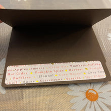 Load image into Gallery viewer, Cozy Fall Leaves Unique Handmade Greeting Cards Notecards Blank inside with Envelope